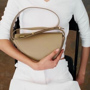 Zara Taupe Half-Moon Mini Crossbody Bag